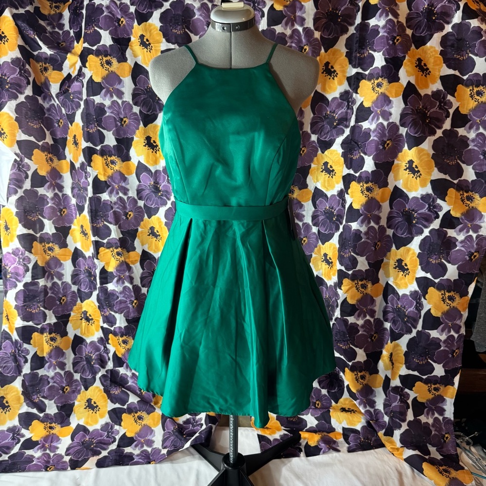 141. NWT City Vibe Emerald Green‎ A-Line Mini Dress for Weddings (11)
